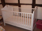 White Wood Cot Bed Cotbed Babies Toddler J4 M5 Dy9